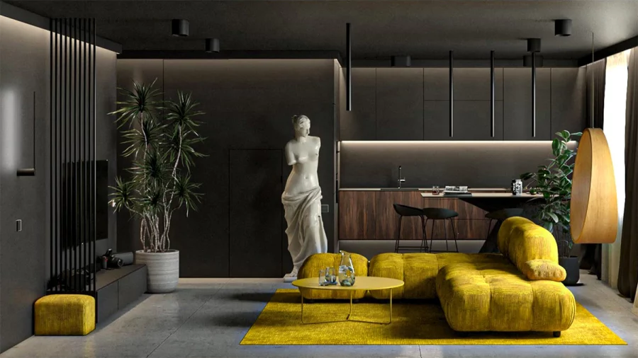 03 black living room
