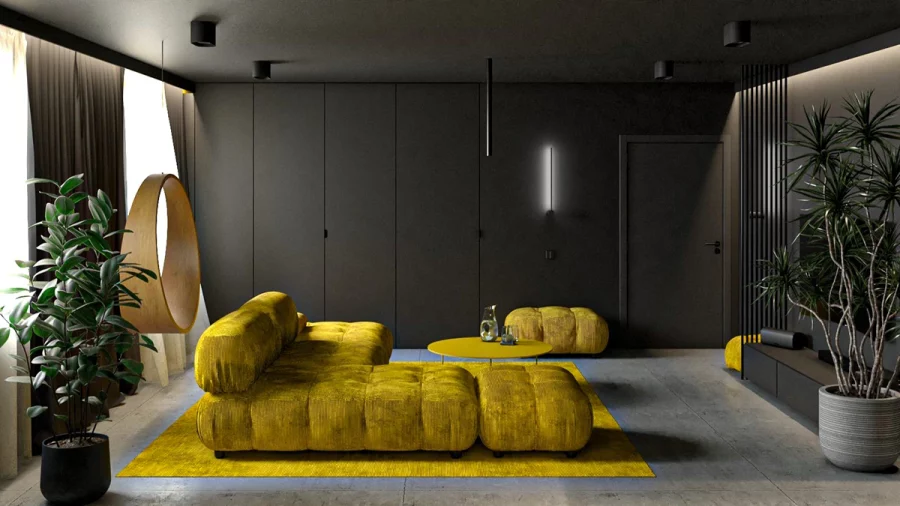 06 black living room